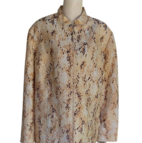 Alfred Dunner Women Stylish Tan and Brown Patterned Jacket Size 20W - Picture 2 of 6